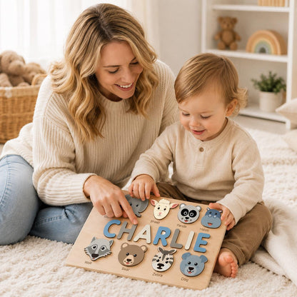 Personalized Princess Name Puzzle, Fairy Tale Wooden Puzzle Girls, Montessori Name Board, Unicorn Learning Toy, Toddler Educational Puzzle