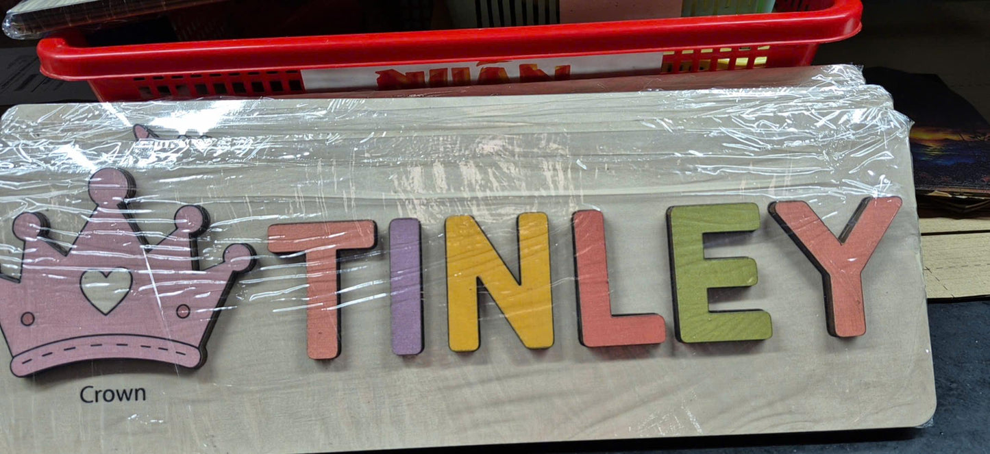 Personalized Princess Name Puzzle, Fairy Tale Wooden Puzzle Girls, Montessori Name Board, Unicorn Learning Toy, Toddler Educational Puzzle