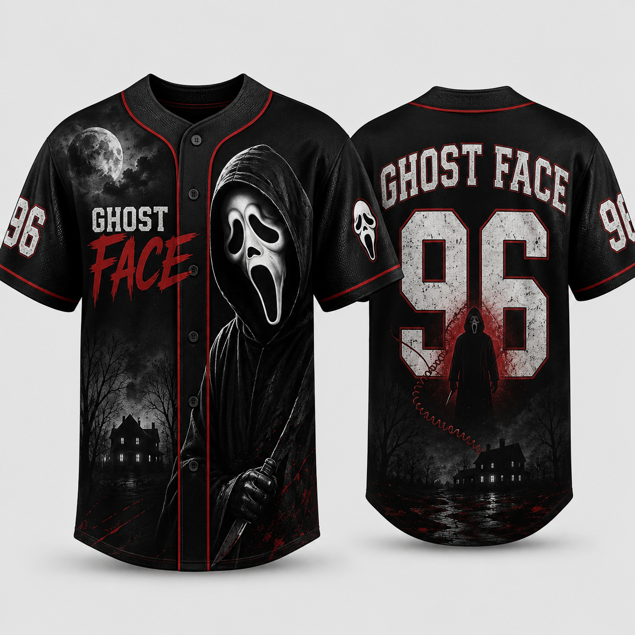 Horror Slasher Baseball Jersey, Classic Horror Movie Characters Shirt