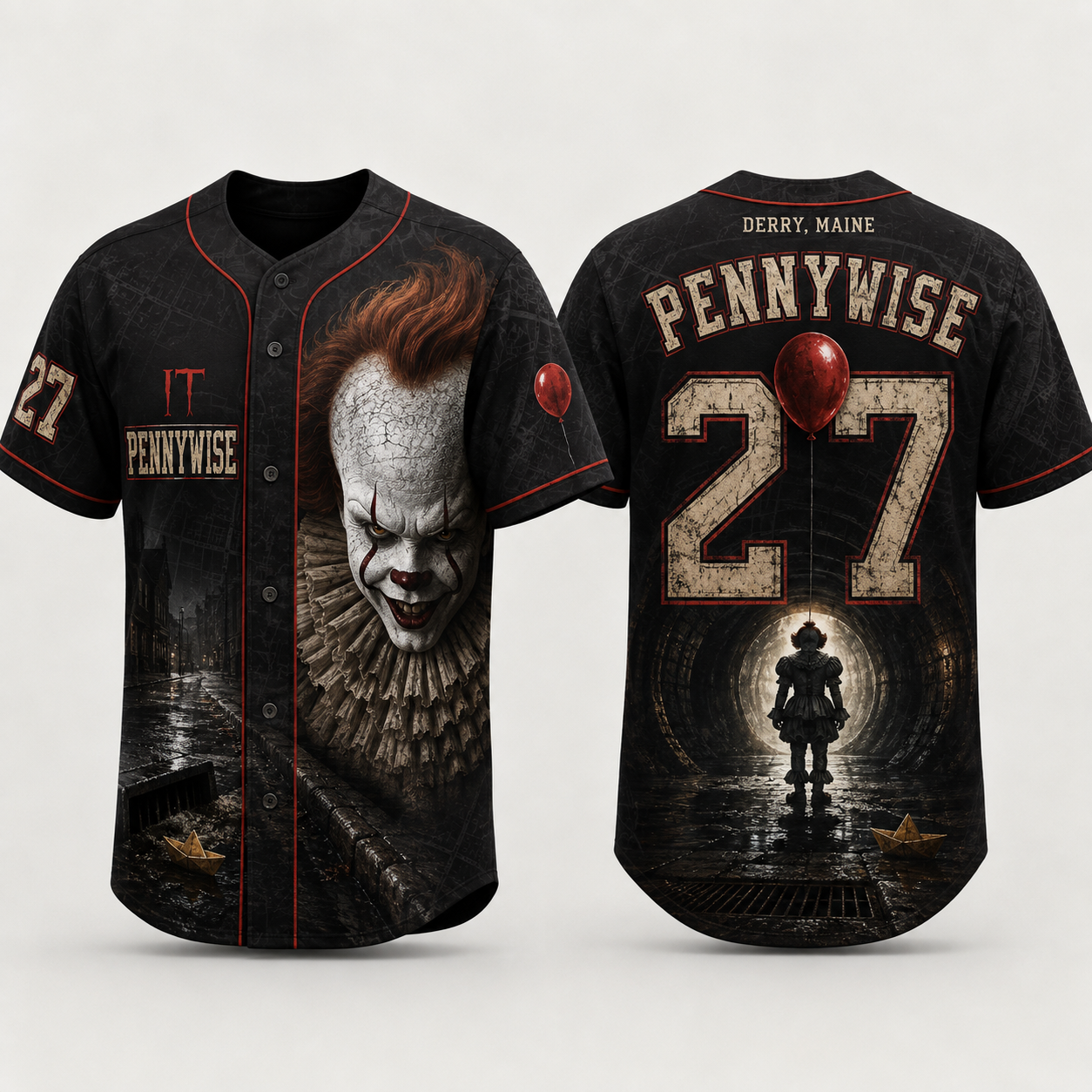 Horror Slasher Baseball Jersey, Classic Horror Movie Characters Shirt