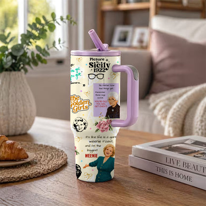 40oz Thank You For Being A Friend Stainless Steel Tumbler with Lid & Straw, Insulated Travel Mug
