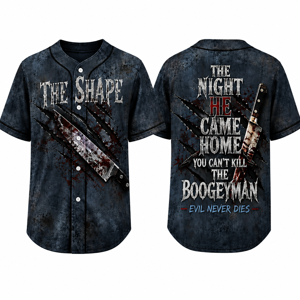 Horror Slasher Baseball Jersey, Classic Horror Movie Characters Shirt