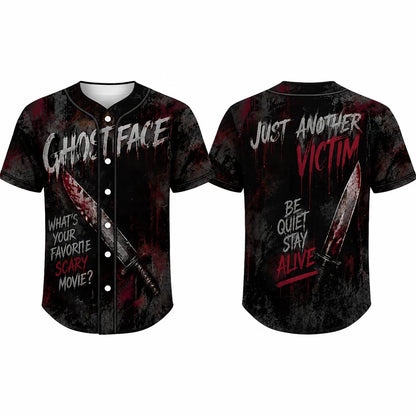 Horror Slasher Baseball Jersey, Classic Horror Movie Characters Shirt