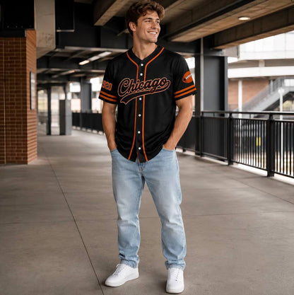 Unisex Regular Fit Button Front Football Team Baseball Jersey
