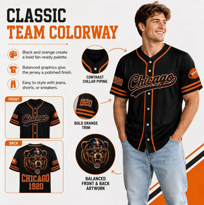 Unisex Regular Fit Button Front Football Team Baseball Jersey