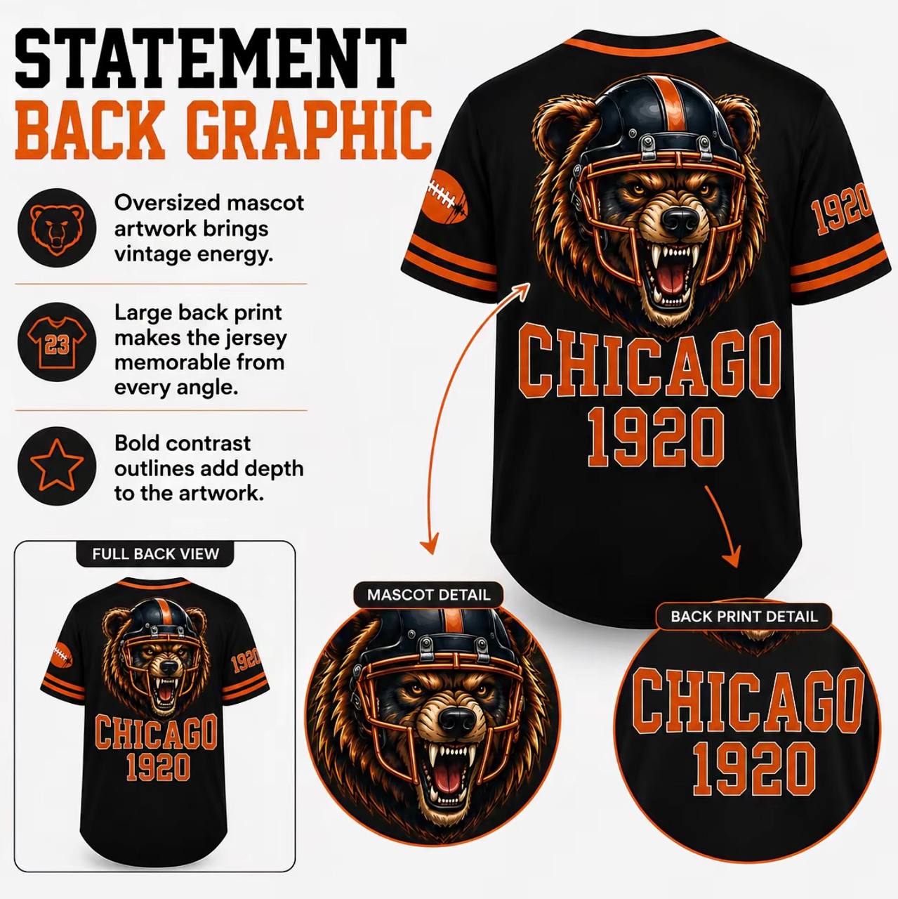 Unisex Regular Fit Button Front Football Team Baseball Jersey