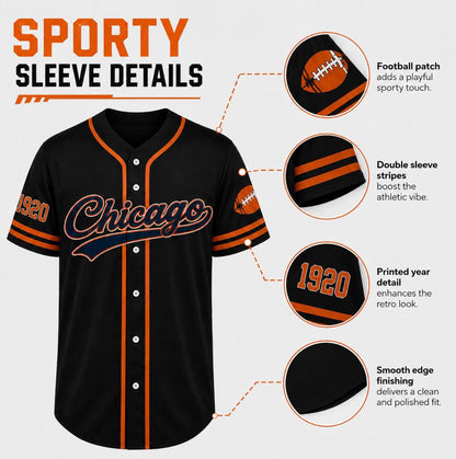 Unisex Regular Fit Button Front Football Team Baseball Jersey