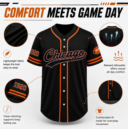 Unisex Regular Fit Button Front Football Team Baseball Jersey