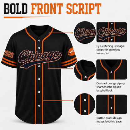 Unisex Regular Fit Button Front Football Team Baseball Jersey