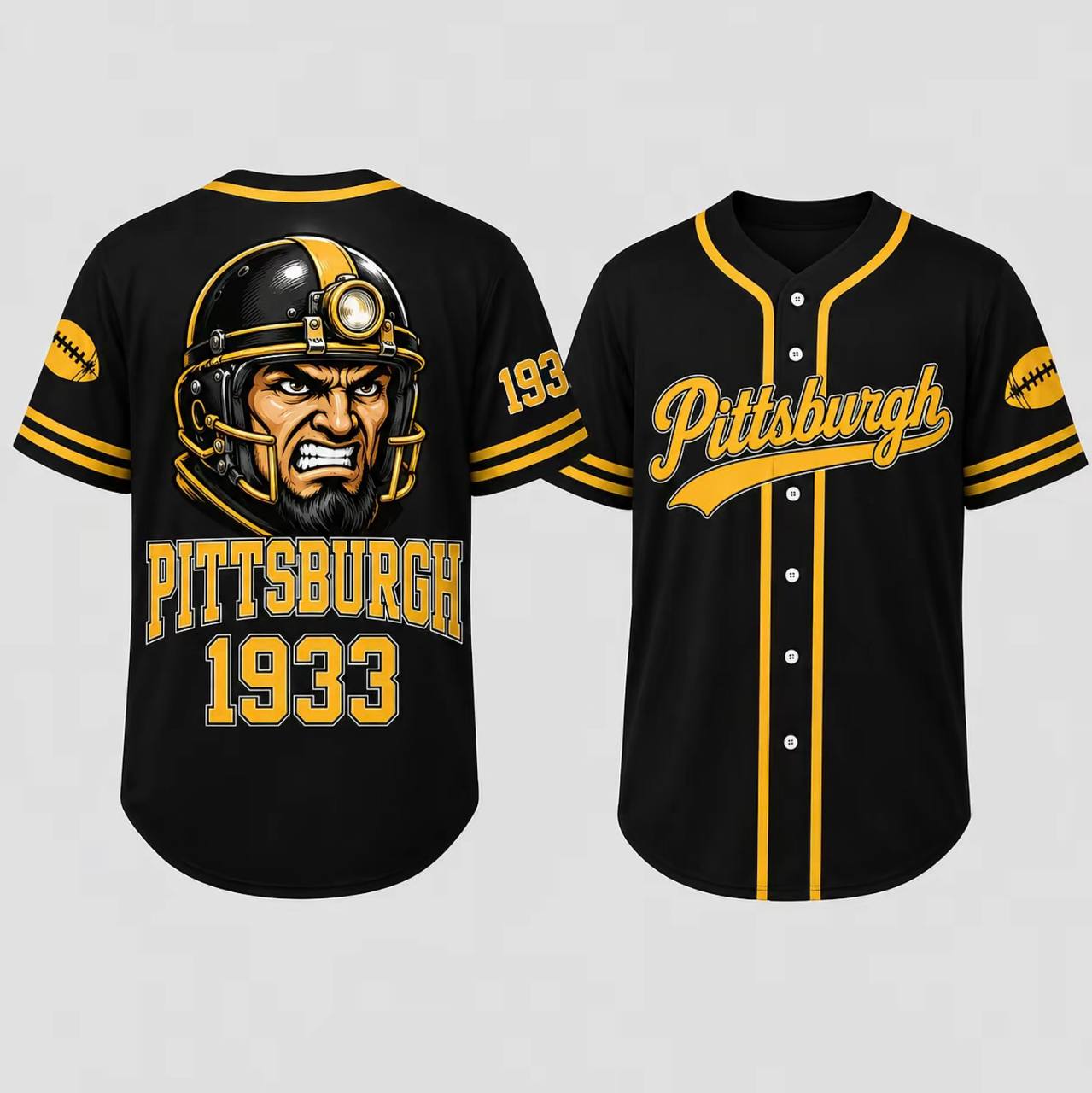 Unisex Regular Fit Button Front Football Team Baseball Jersey