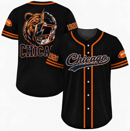 Football Team Baseball Jersey, Game Day Shirt for Football Lover, Black Orange Navy Baseball Jersey Uniform, Sport Casual Everyday Outfits - Colors Available