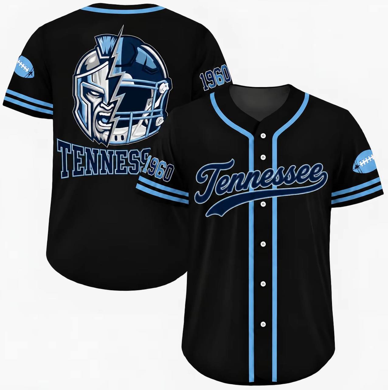 Football Team Baseball Jersey, Game Day Shirt for Football Lover, Black Orange Navy Baseball Jersey Uniform, Sport Casual Everyday Outfits - Colors Available