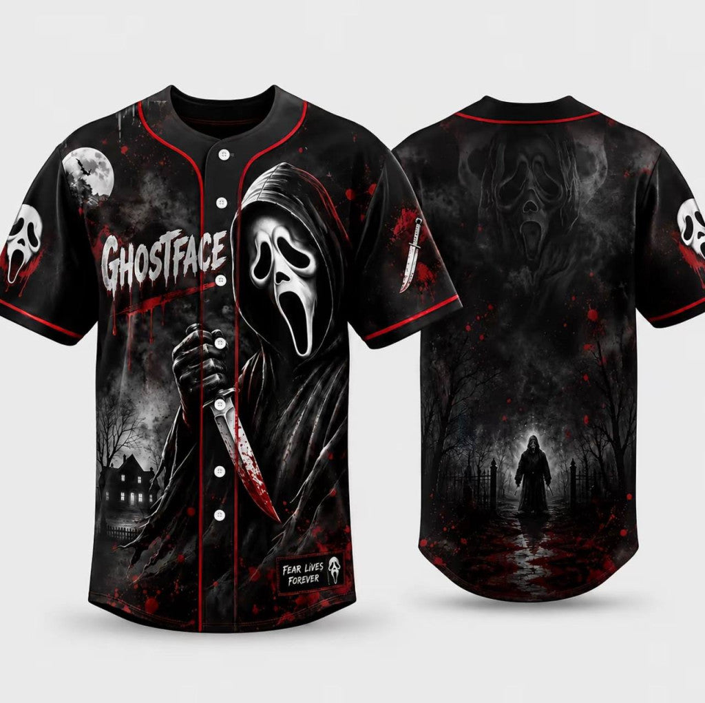 Horror Slasher Baseball Jersey, Classic Horror Movie Characters Shirt