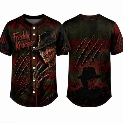 Horror Slasher Baseball Jersey, Classic Horror Movie Characters Shirt